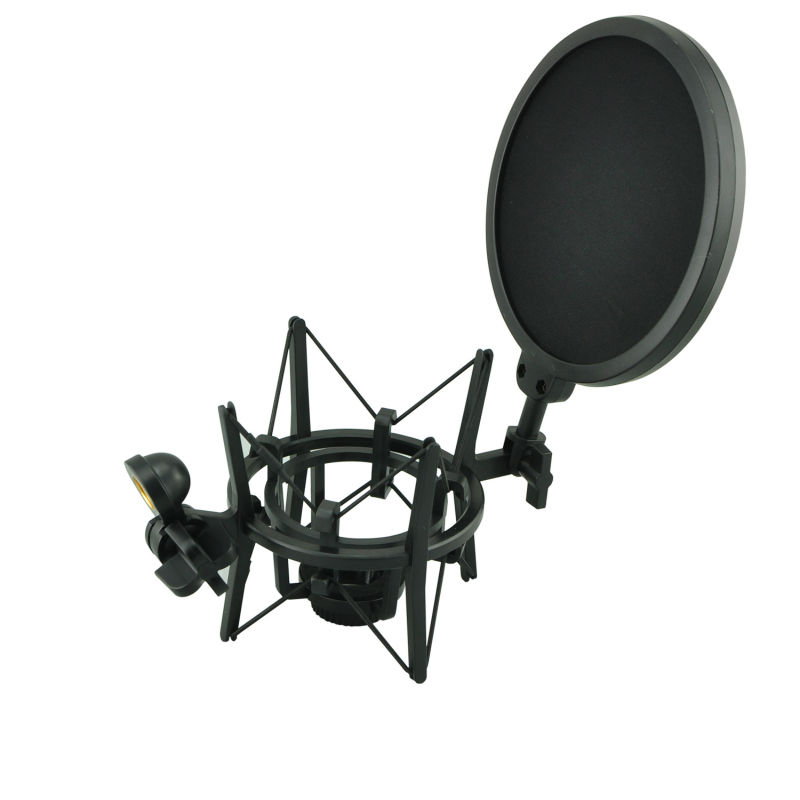 Professional Shock Mount with Pop Shield Filter Screen for Microphone