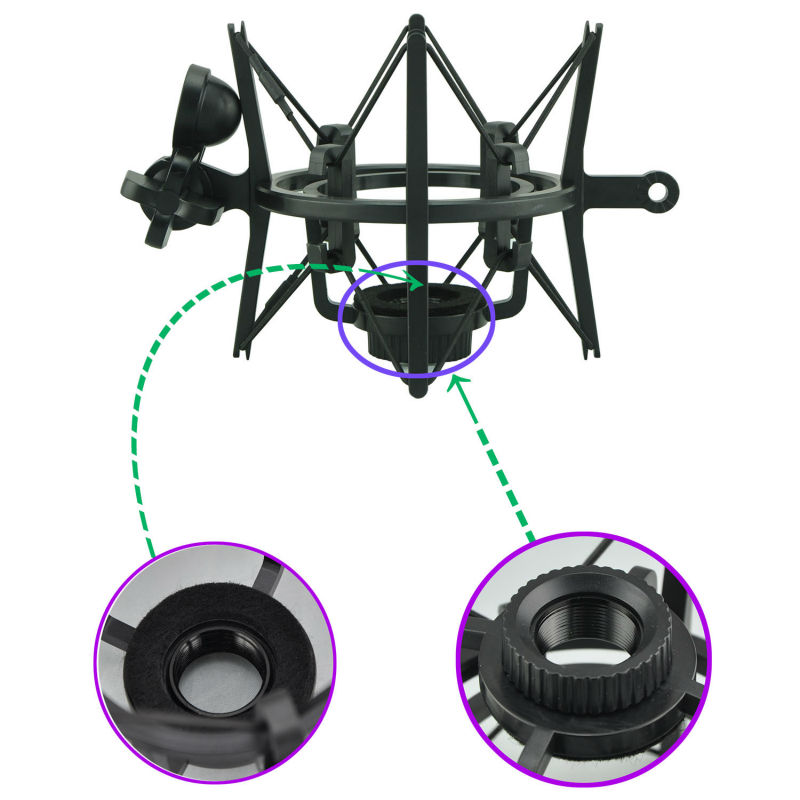 Professional Shock Mount with Pop Shield Filter Screen for Microphone