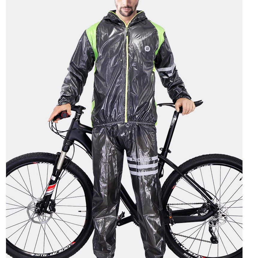 Men's Waterproof Cycling Windbreaker and Pants 2 Pcs Set