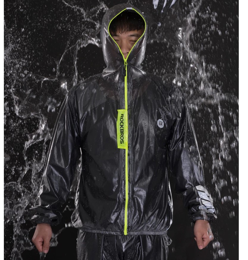 Men's Waterproof Cycling Windbreaker and Pants 2 Pcs Set